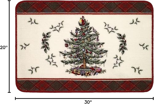 Miniatura 4 de Spode - Alfombra de baño, alfombra de baño de algodón, decoración de baño navideño, colección de tartán de árbol de Navidad