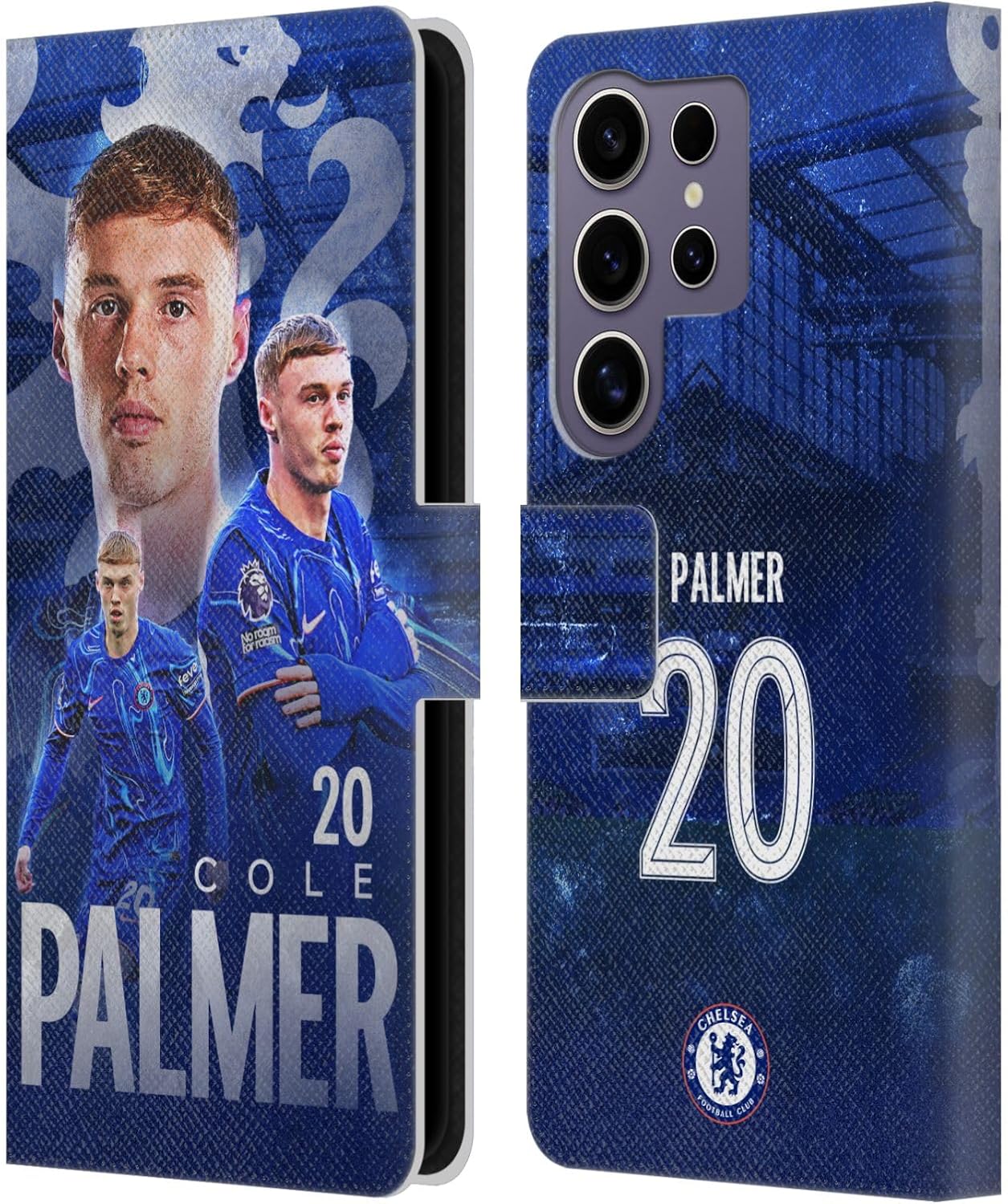 Head Case Designs Officially Licensed Chelsea Football Club Cole Palmer 2024/25 First Team Leather Flip Case Compatible with Samsung Galaxy S25 Ultra