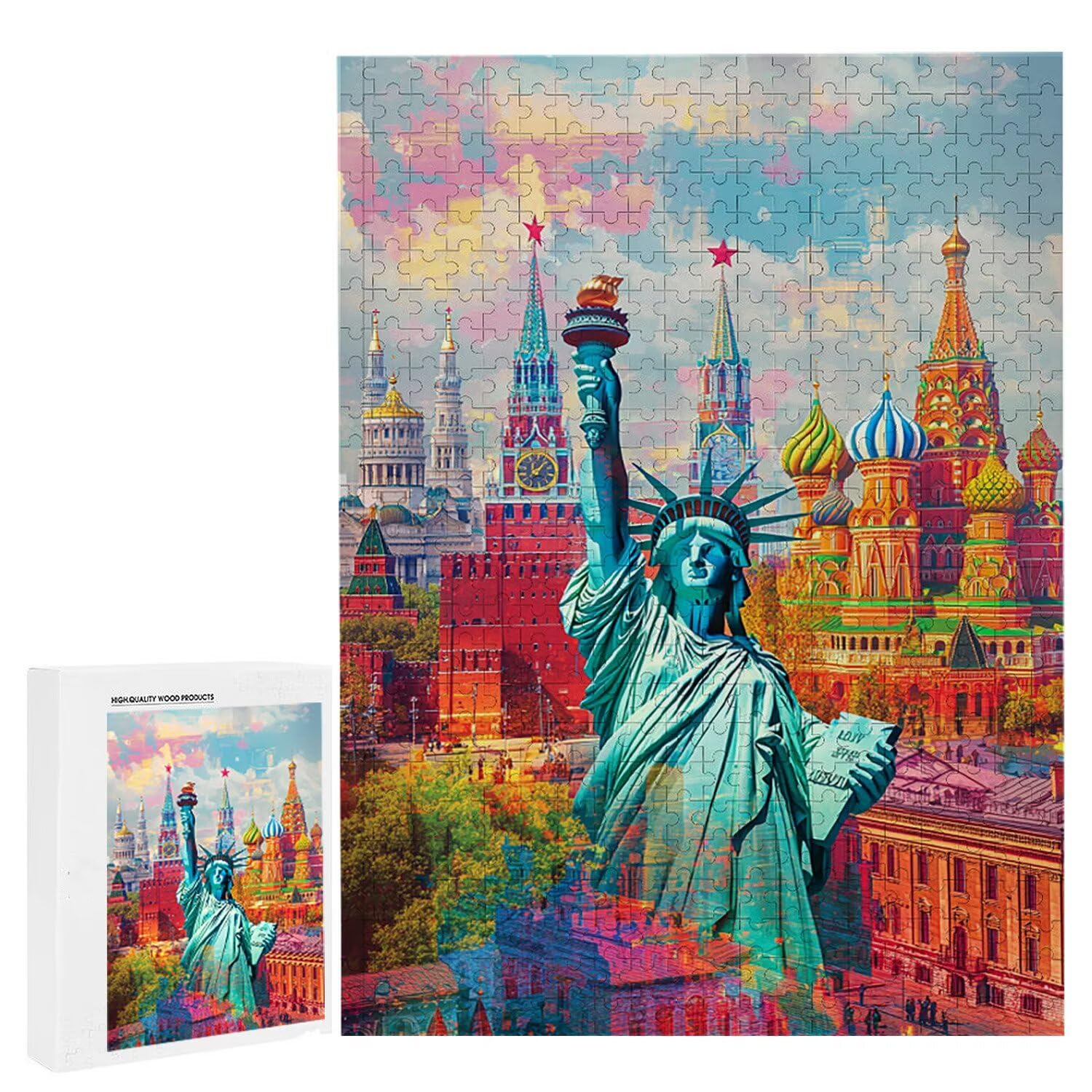 1500 Pezzi di Puzzle, dea della libertà1500 Pezzi di Puzzle per Adulti, Regalo di Anniversario, Regalo di Natale, Decorazione Della Casa, Prevenzione Della Degenerazione Cerebrale Negli Anziani v1037