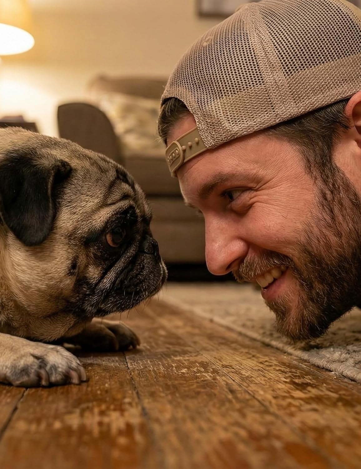 InnoBeta Pug Gifts for Pug Lovers, Pug Dad Gifts Hat for Men for Christmas, Birthday, Adjustable Hard Polyester Trucker Hat - Image 7