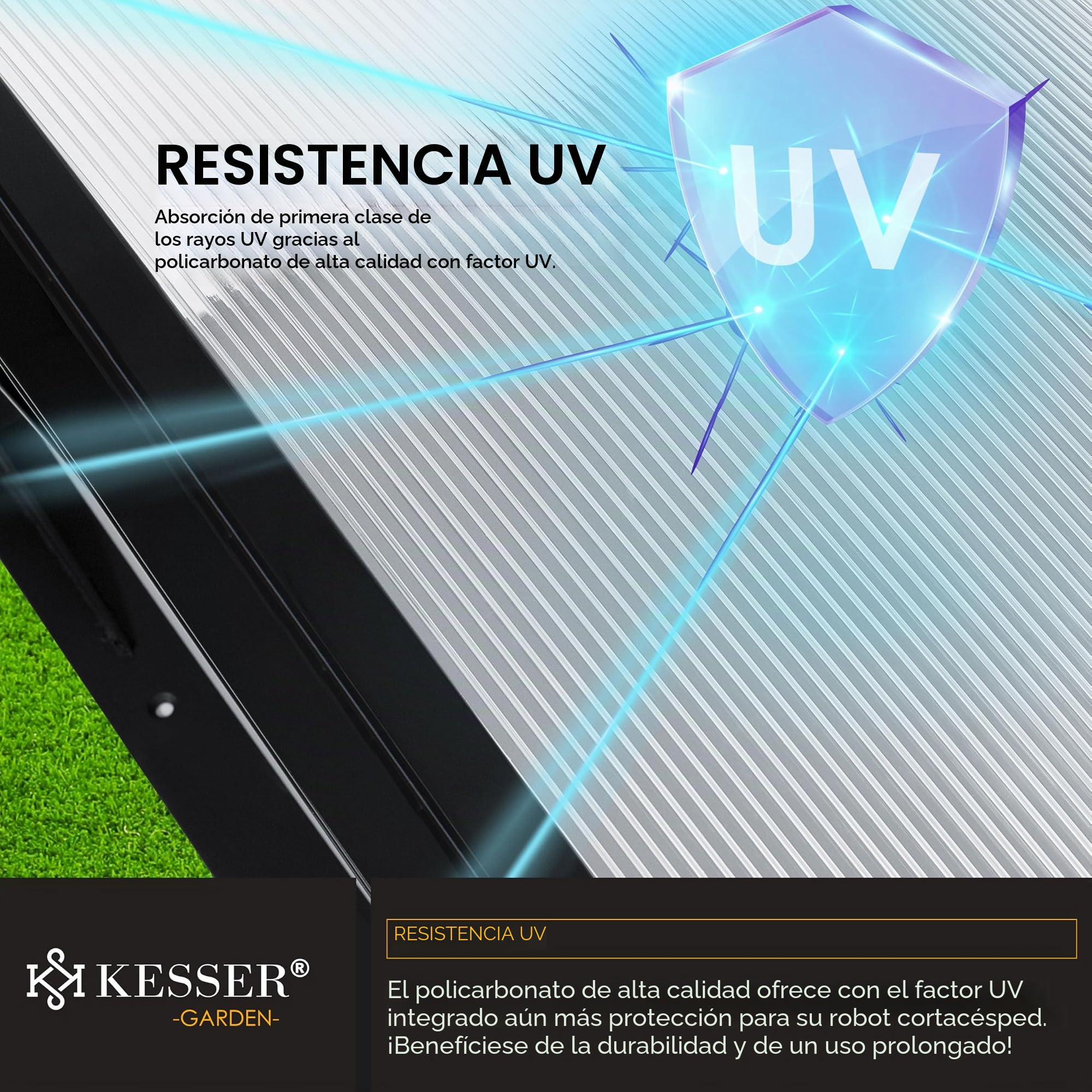 KESSER® Garaje para Robot cortacésped, Cobertura para Robot cortacésped, cortacésped robótico, jardín Resistente a la Intemperie, Incluye Material de Montaje, Dimensiones 82 x 103 x 47 cm.