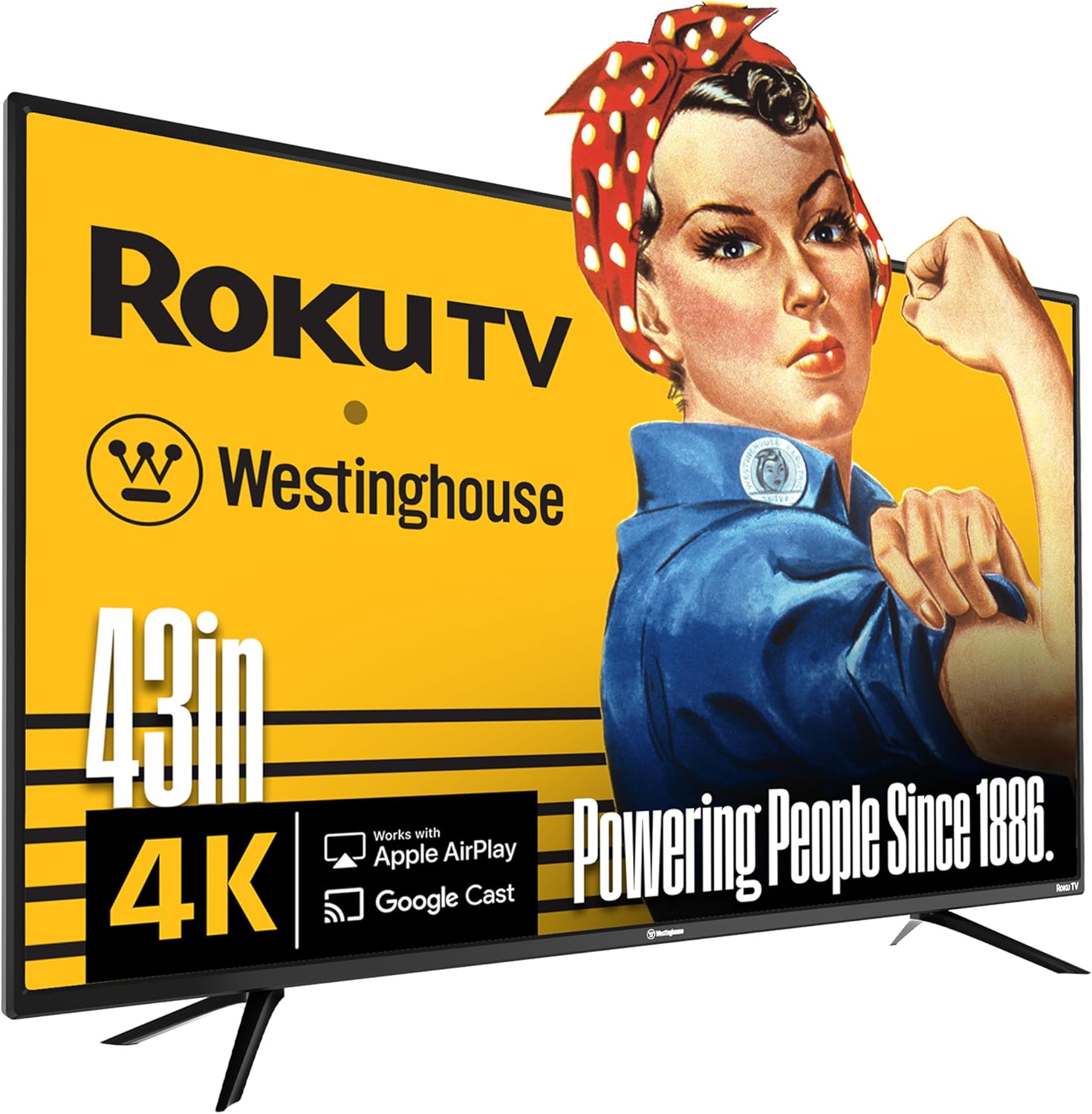 Product image of Westinghouse Roku TV - 43 Inch Smart TV, 4K UHD Television with Wi-Fi Connectivity and Mobile App, Flat Screen, Bluetooth, Compatible with Apple AirPlay, Alexa and Google Assistant