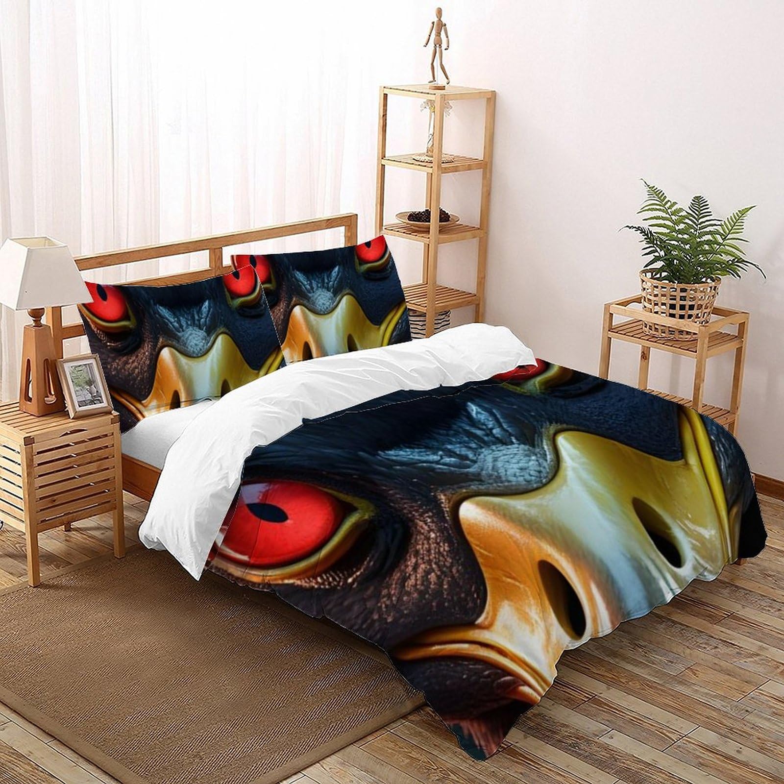 Housse de couette fermeture éclair animaux 260x220 microfibre sans glissement