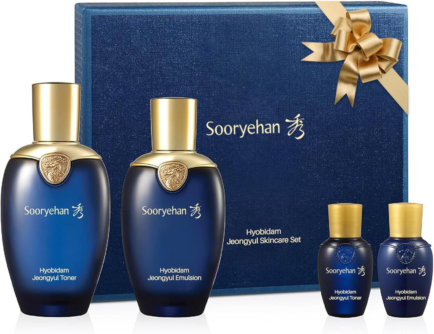 Sooryehan Hyobidam (Jeongyul Skincare Set, 11.5fl oz) - Men's Daily Toner & Moisturizer Set for Wrinkle Improvement. Korean Skincare by LG Beauty. Fermented Ginseng, Velvet Antler.