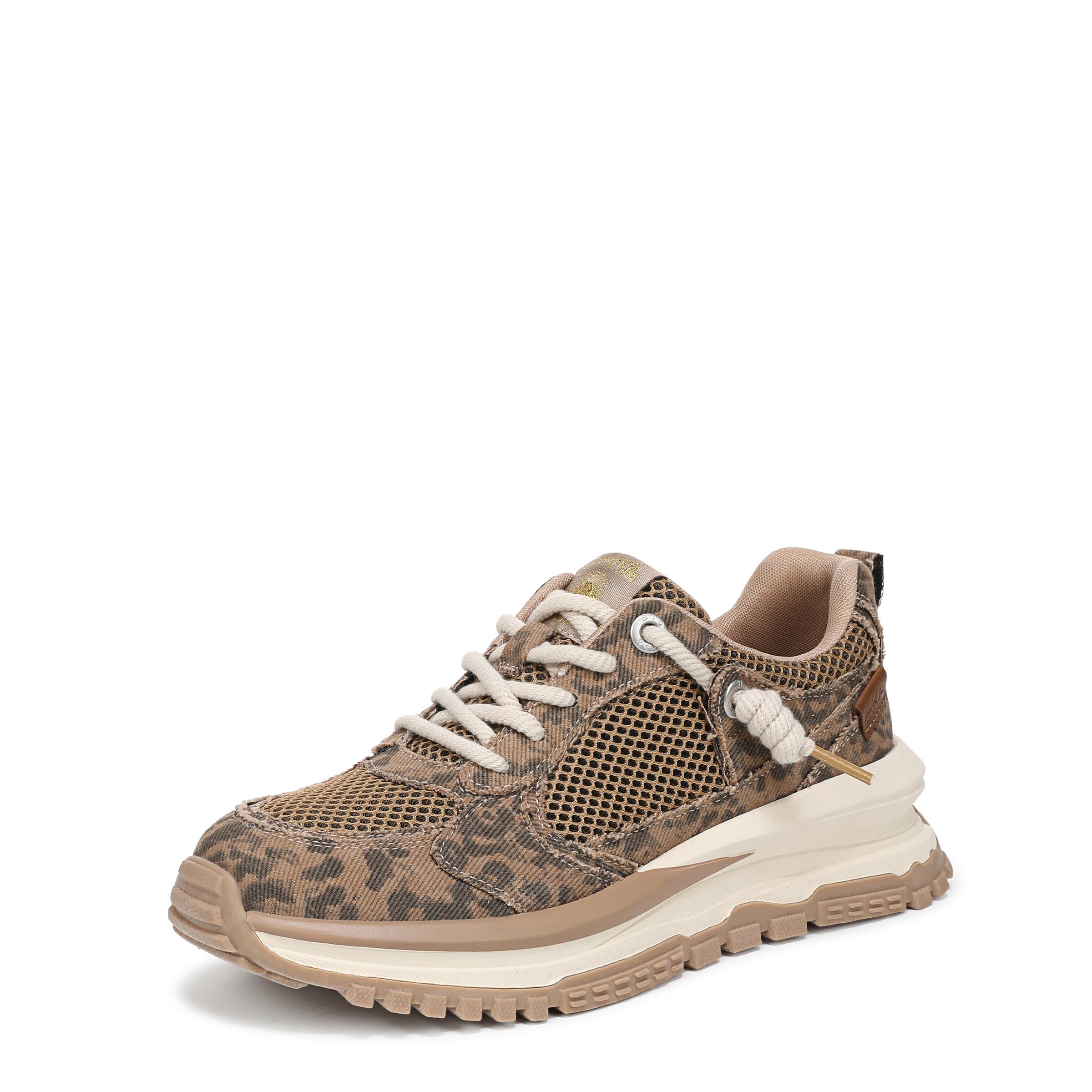 Blowfish Malibu Women's Leotina Lace-Up Trainers, Tan Mesh, Medium Fit, UK 7