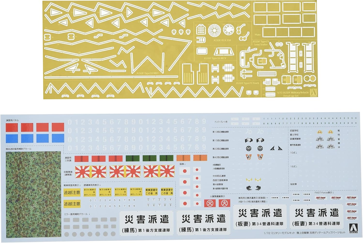 Aoshima Bunka Kyozai 1/72 Military Model Kit Series Ground Self-Defense Force General Purpose Detail Up Parts Set Parts for Plastic
