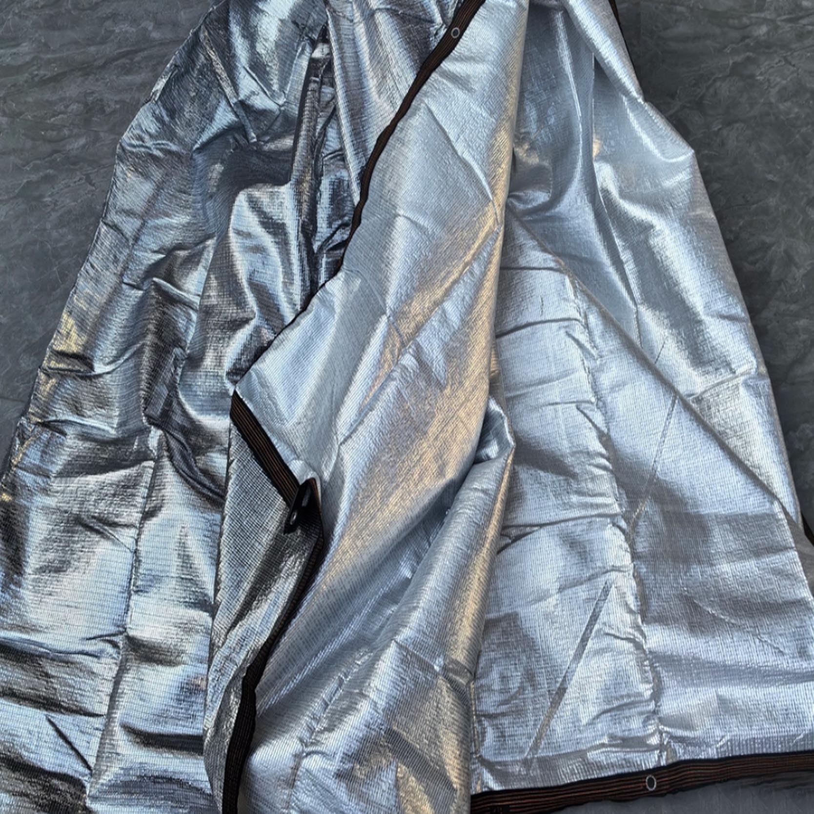 Malla de sombreo Rectangular de Aluminio Reflectante, Reutilizable | Toldo de Sombra 99 % de protección térmica con ojales, fácil de colgar para coche, gallinero, perrera, plantas y camping