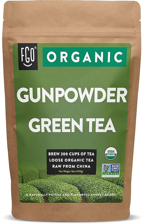 Organic Gunpowder Green Loose Leaf Tea Brew 200 Cups