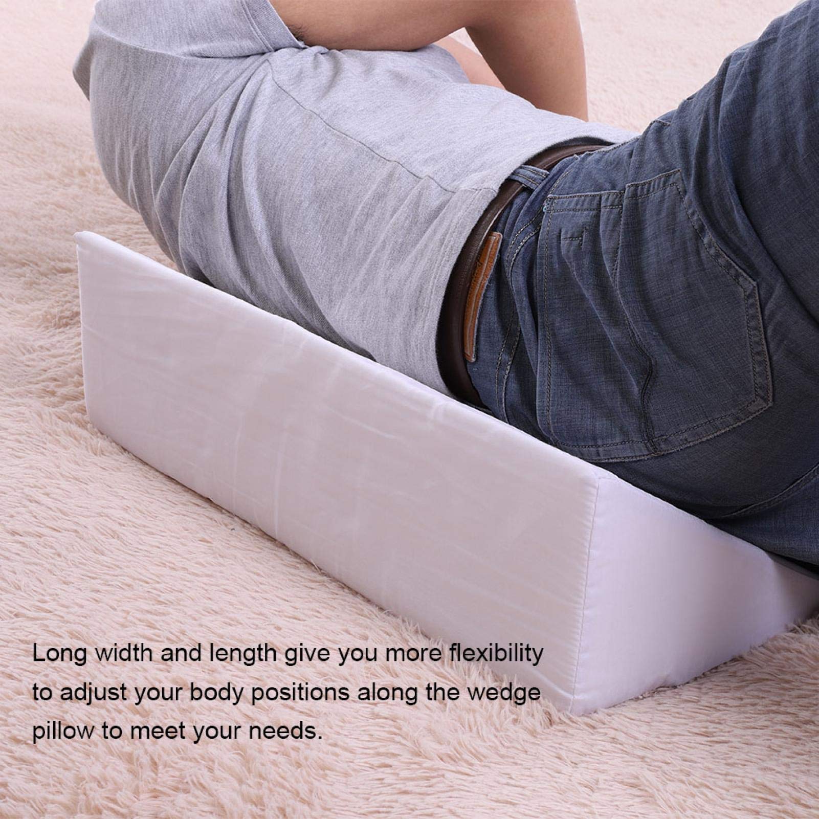 Cojín de Espuma Cojín Cojín Cojín de Espuma Suave Cojín Suave, Cojín de Espuma cómodo Elevación de la Pierna Espalda Lumbar Alivio Descanso Soporte Funda de Almohada Cojín(Blanco)