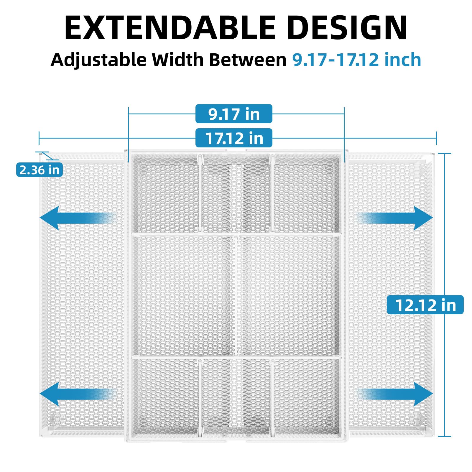 Marbrasse Organizer espandibile per cassetti da scrivania, vassoio organizer per cassetti in rete con 10 scomparti regolabili, organizer da scrivania e accessori per ufficio, trucco e toeletta