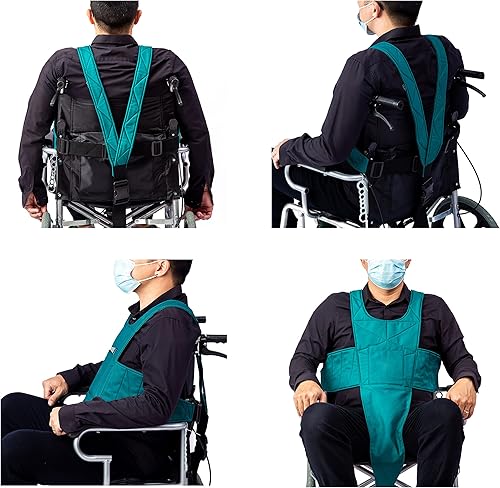 Miniatura 2 de Cinturón de seguridad para silla de ruedas, chaleco médico anticaídas, con correa de hombro ajustable, antideslizante y anticaídas, adecuado para
