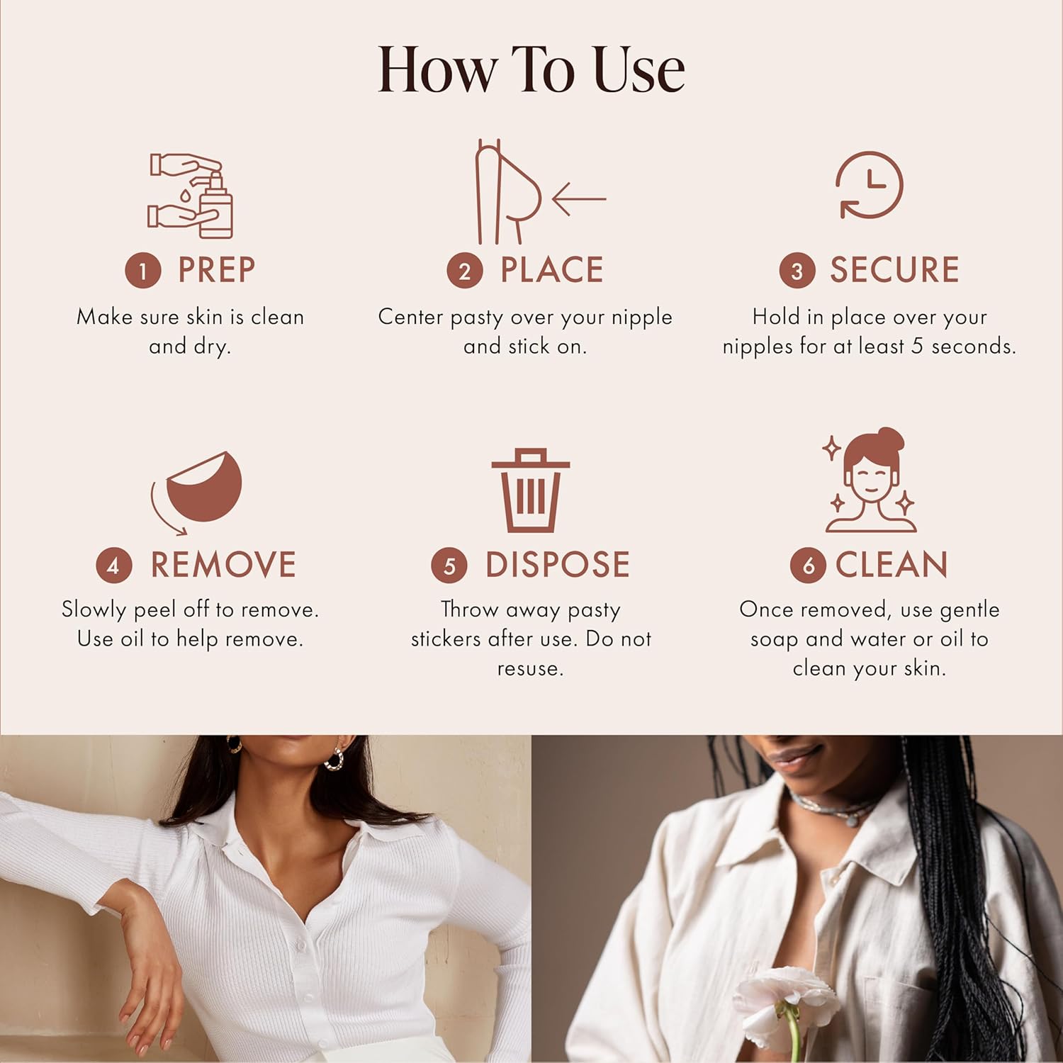 40 Pieces Satin Nipple Pasties - Hypoallergenic, Disposable, Adhesive Breast Pasties - Nude Nipple Covers No-Show - Image 6