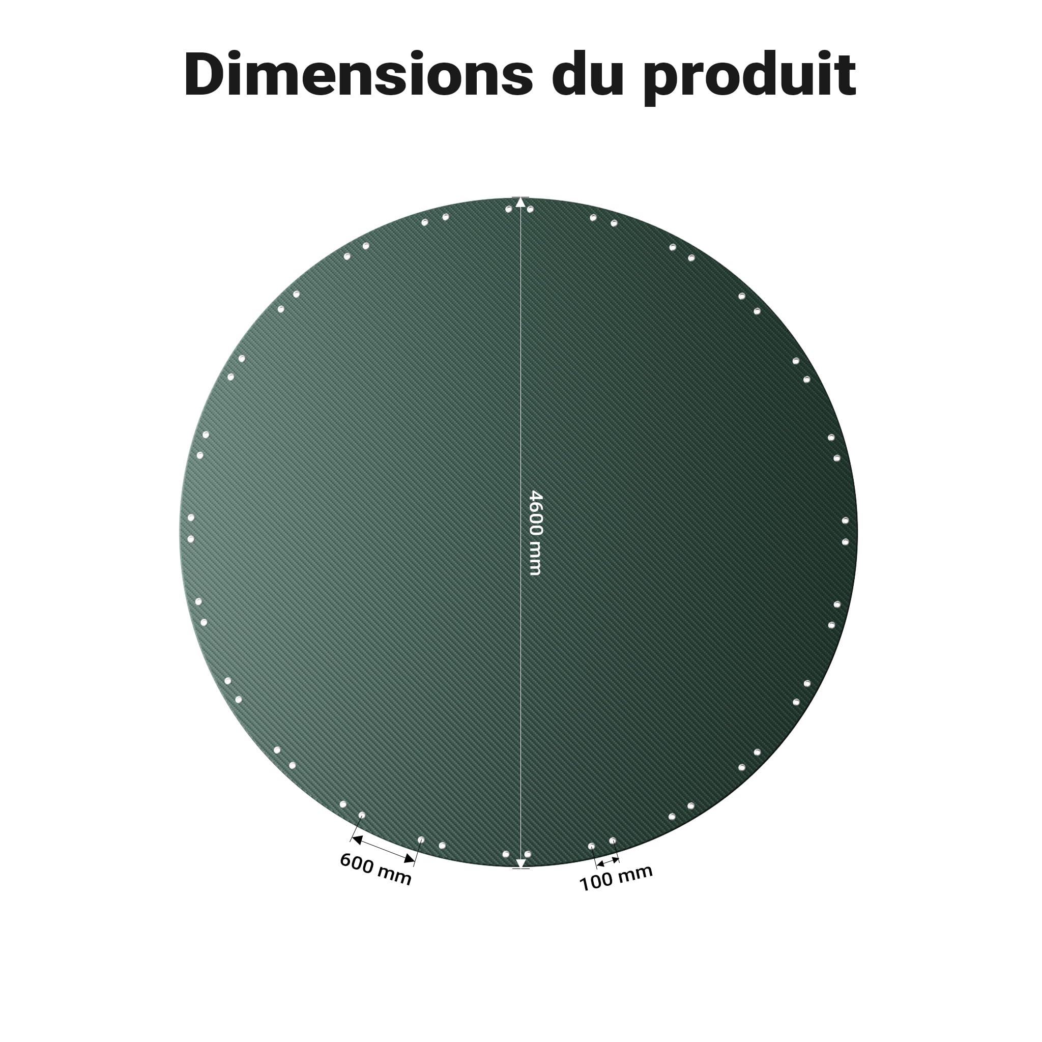 Wiltec Bâche de Piscine Ronde, Ø 460 cm, Couverture de Piscine 2 en 1 en PE résistant aux UV, pour été et Hiver