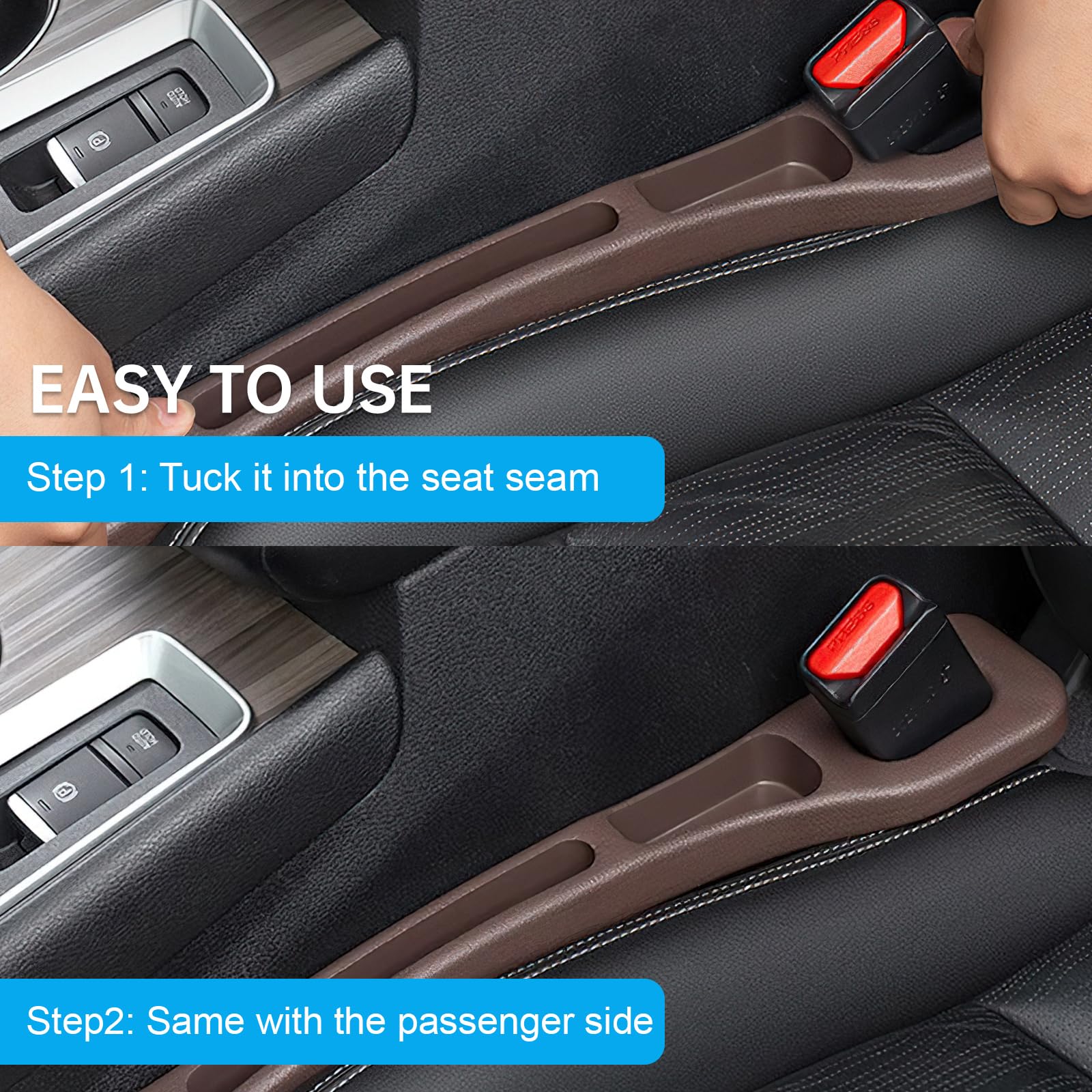 2 Pièces Remplisseur D'espace Entre Siège Et Console De Voiture - Anti-chute D'objets - Facile à Installer Et Lavable