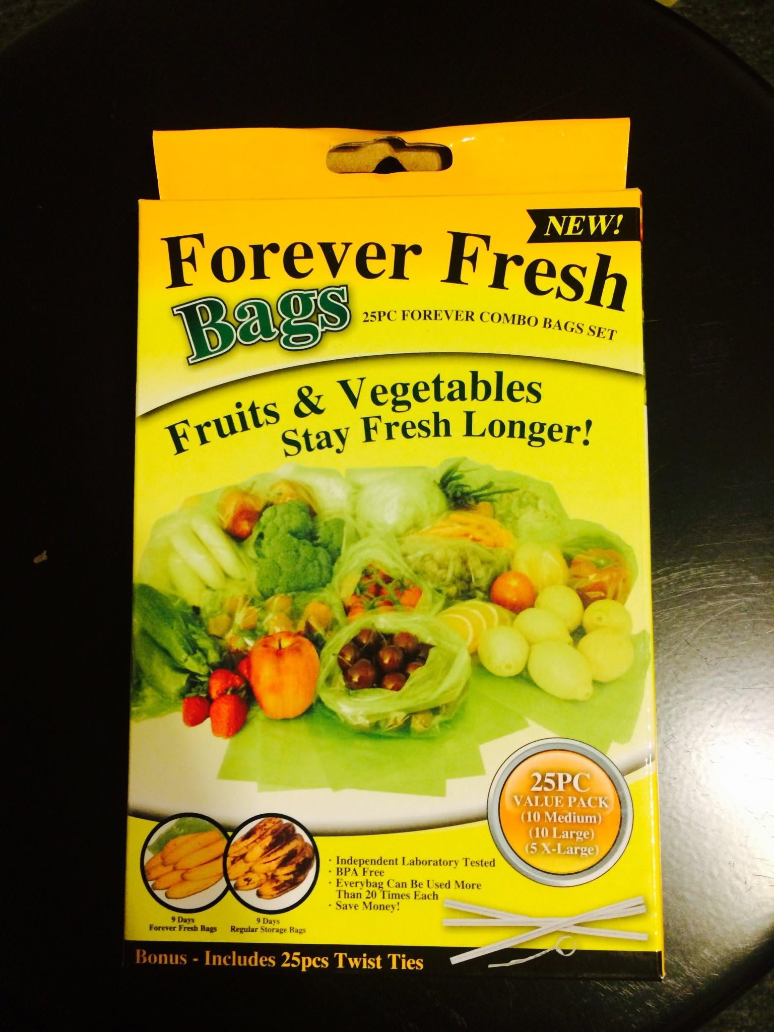 Forever Fresh Bags 25 Piece Combo Set with Bonus Twist Ties