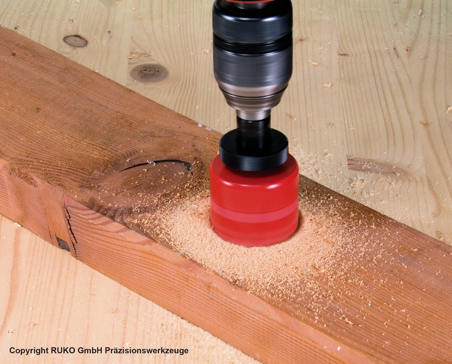 Ruko HSS Bi-Metal Hole Saw with Varied Toothing, Red Finish, 64.0 mm Diameter, R106064, 64 mm - Image 5