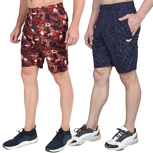Men's Sports Workout Gym Running Shorts with Pockets Pack of 2