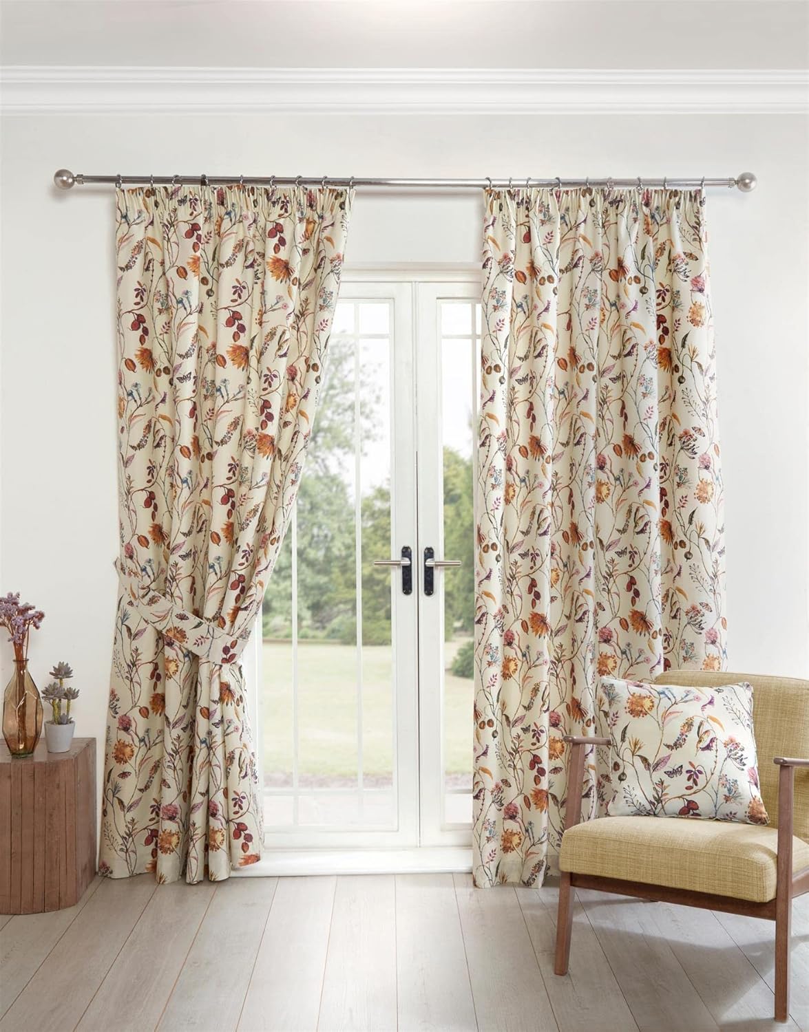 Sundour Grove Floral Pencil Pleat Curtains Multi 66x54 Amazon.co.uk