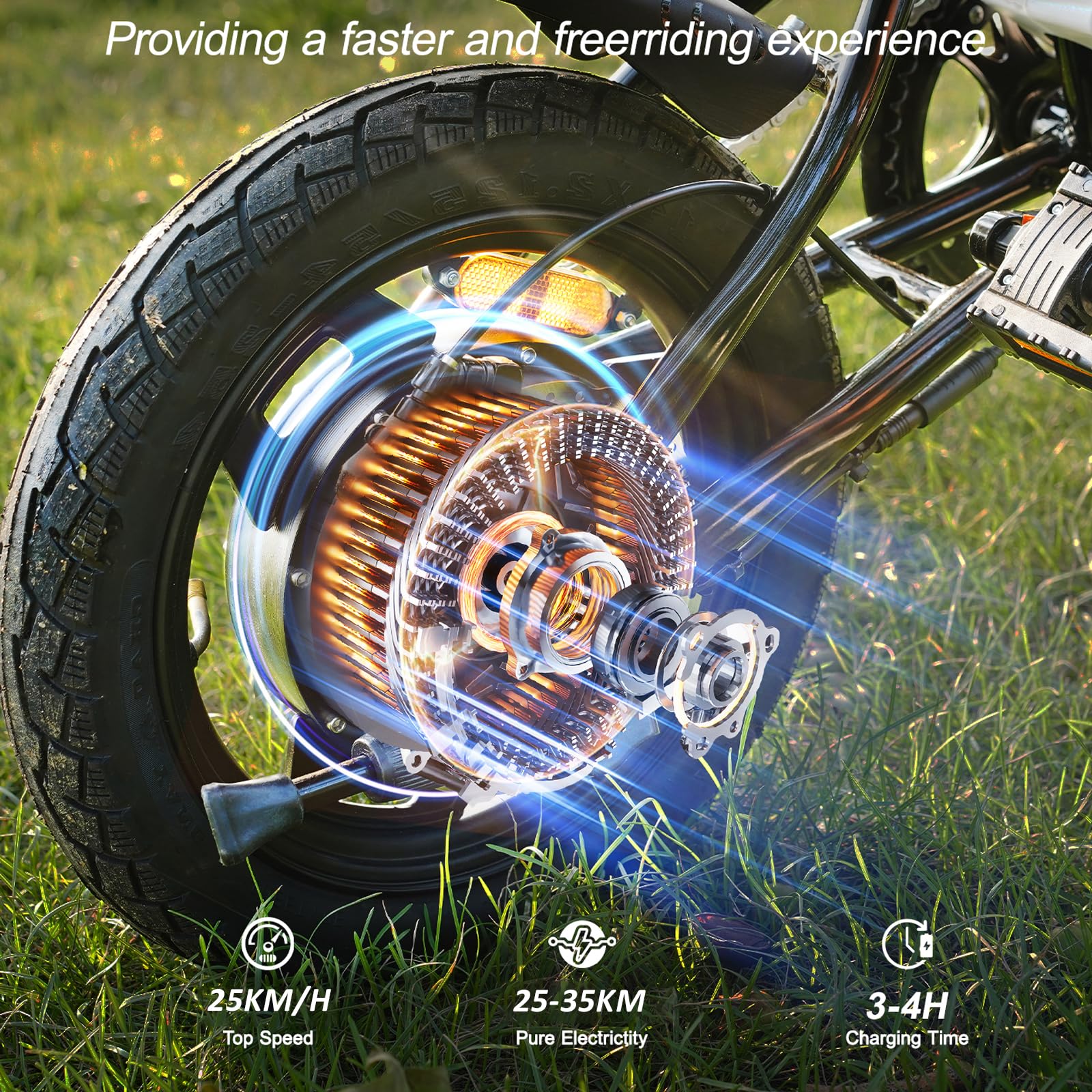 Bici Elettrica Pieghevole, 14" Bici Elettrica da 250W Motore 36V 10.4AH Batteria, Autonomia di 45 KM Bici Pieghevole da Città, E-Bike per Adulti E Adolescente