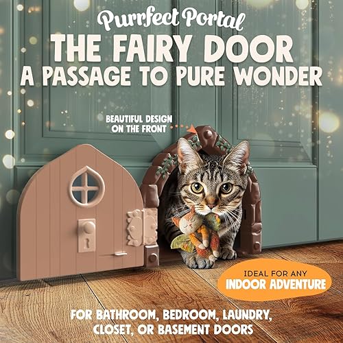 Miniatura 2 de Fairy Puerta interior para mascotas  Puerta grande para gatos de hasta 20 libras, duradera y versátil puerta interior para gatitos para núcleo