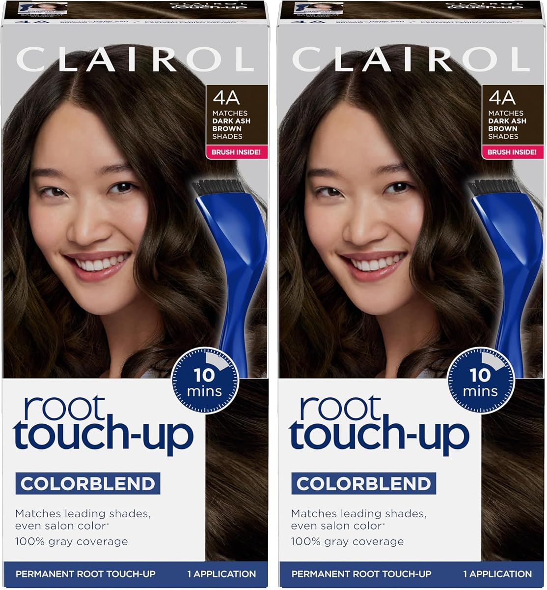 Clairol Root Touch-Up by Nice'n Easy Permanent Hair Dye, 4A Dark Ash Brown Hair Color, Pack of 2