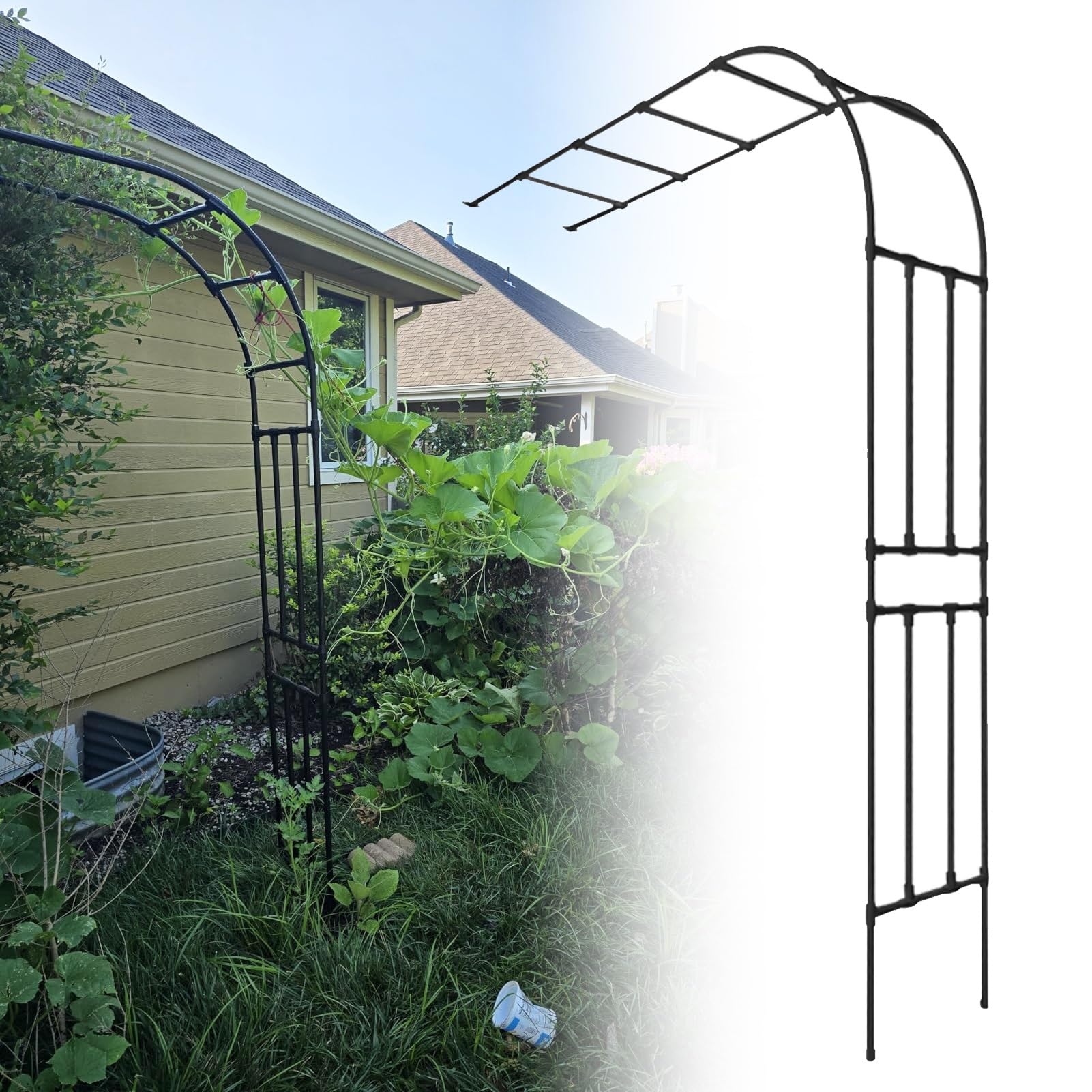 Support de jardin noir anti-affaissement : pergola de jardin pour vos plantes