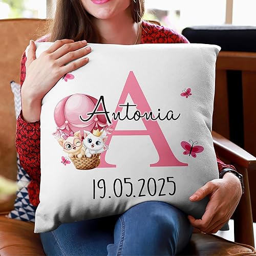 Vista 57 de Hyturtle Almohada personalizada con anuncio de nacimiento para niños (inserto incluido), regalo para bebé niño, almohada de estadísticas