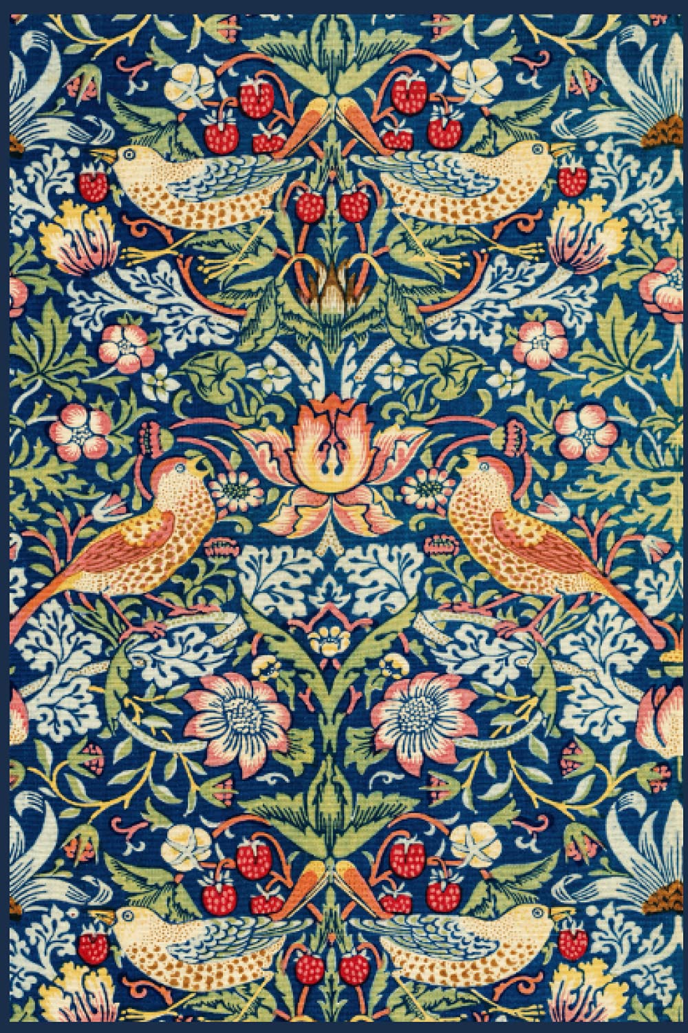 Notebook: Blank Lined Notebook for Writing, Notes, Journaling - Vintage “Strawberry Thief" Design - 6"x9" 120 Pages