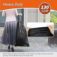 Vista 2 de Polecasa Bolsa de lavandería extra grande y resistente con asas duraderas y cierre de cordón, 28 x 36 pulgadas, bolsas de almacenamiento duraderas