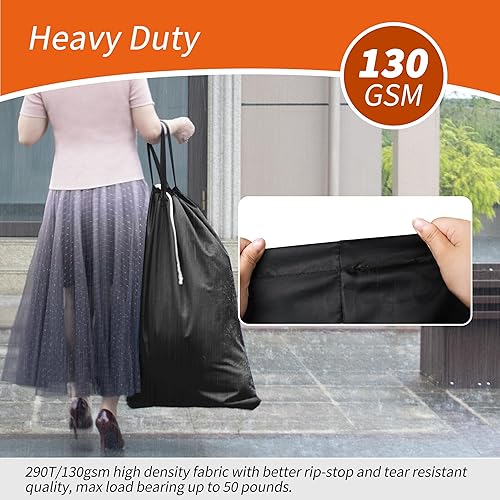 Miniatura 2 de Polecasa - Bolsa de lavandería grande, resistente, 28 x 36 pulgadas, tela resistente a desgarros de 3.8 ozyd, etiqueta identificadora y asas, fácil