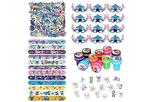 Complete Birthday Party Toppers for 30 Guests; 12 Stitched Pinatas Filled with Assorted Treat Stickers