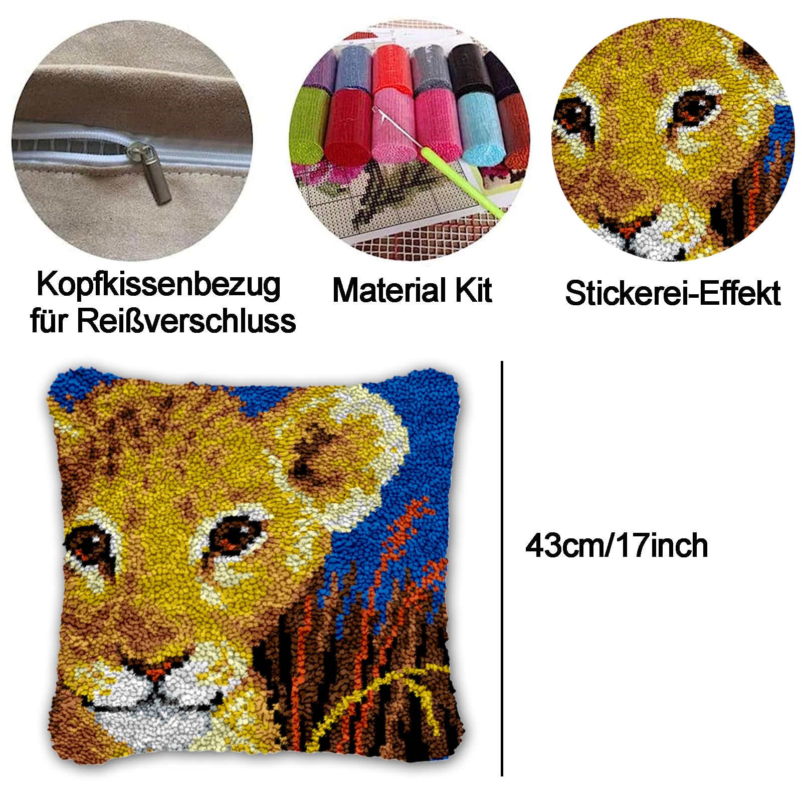 AxiangziK Europäischer Stil Knüpfhaken-Set Kissenbezug,Retro-Mädchen