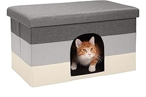 Furhaven Indoor Pet House for Cats & Small Dogs, Collapsible & Foldable...