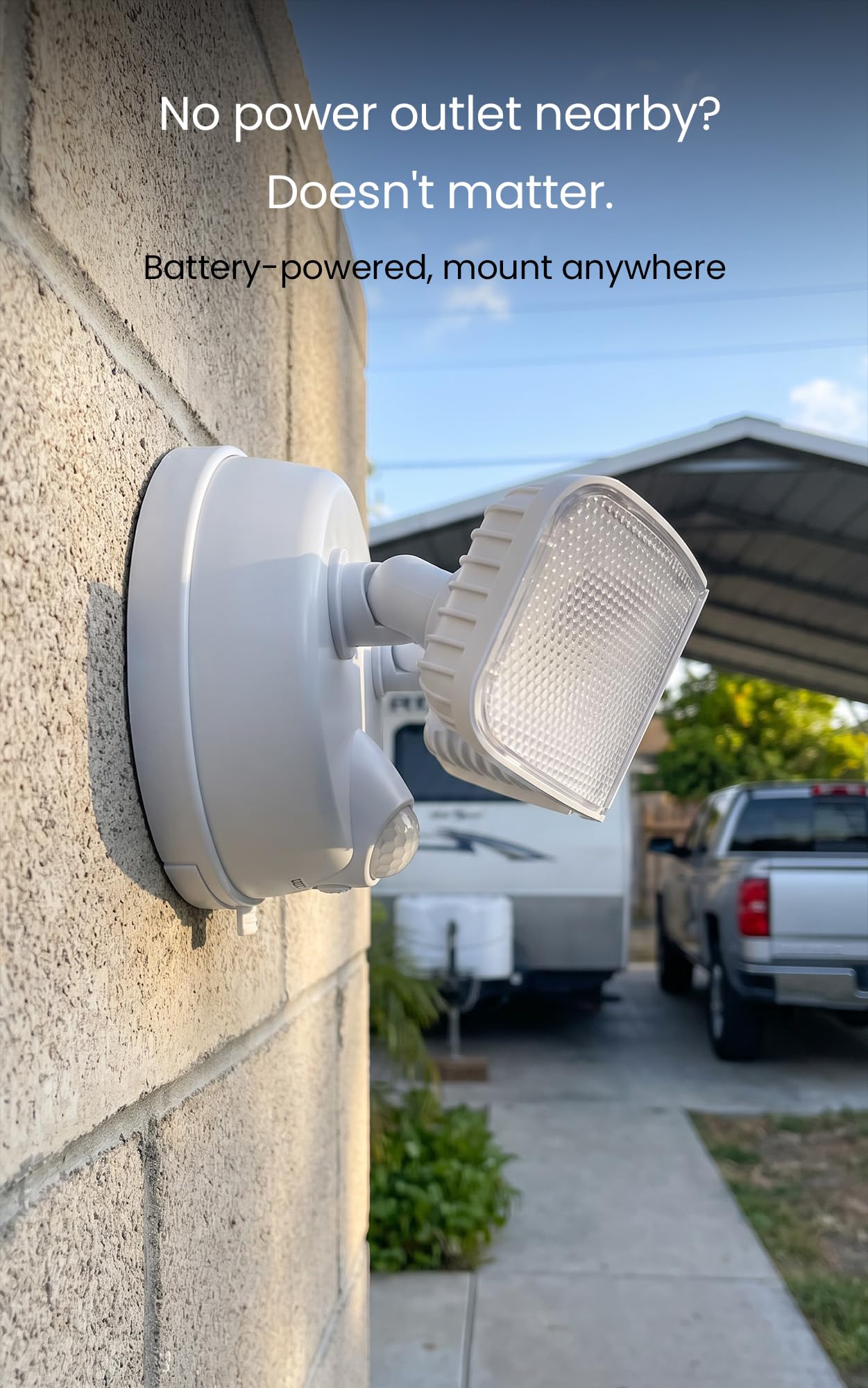 Home Zone Luz de sensor de movimiento de seguridad, funciona con pilas, luz LED de 5000 K, sin cableado, color blanco (paquete de 2)