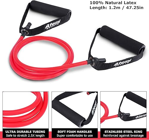 Miniatura 2 de Bandas de resistencia con asas y anclaje de puerta, tubos de resistencia de gimnasio para entrenamiento de fuerza, bandas de ejercicio para