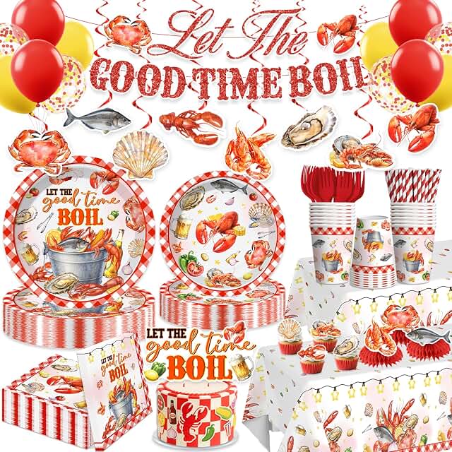 Xynic seafood boil party supplies set for 25 guests