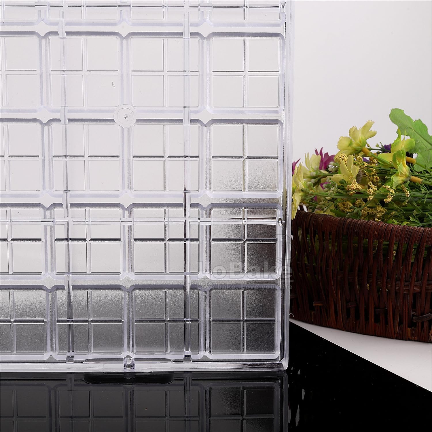 Square Cube Checks Shape Polycarbonate Chocolate Mold Candy Sugarcraft Making Dessert Ice Maker DIY Bakery Stuff (24 Cavities 4-well)
