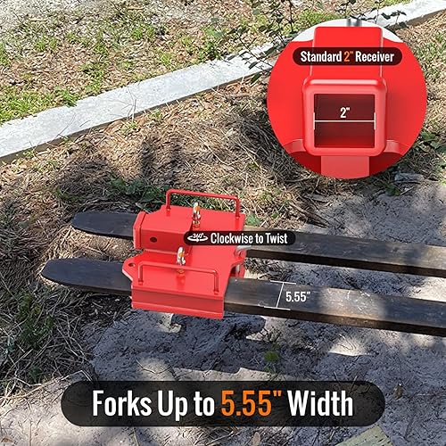 Miniatura 6 de Accesorio de enganche de remolque de montacargas con abrazadera para montacargas de 2 pulgadas, receptor de enganche de remolque de carretilla