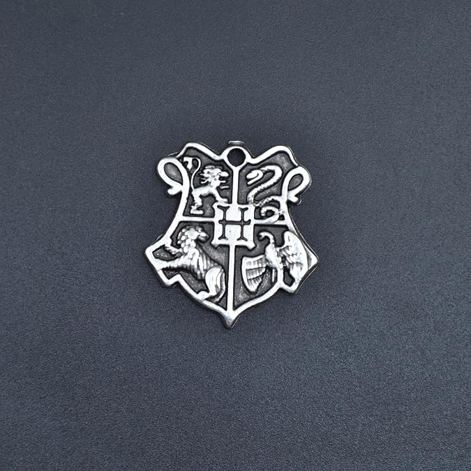 Harry Potter Hogwarts Sembol Örme Zincir Kolye - Gümüş Kaplama - Erkek Kadın Kolye - No:1581