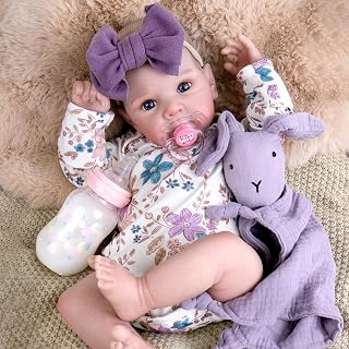 Aori Reborn Baby Dolls Lifelike 20 Inches - Realistic Newborn Girl Dolls with Feeding Toy Kit That Look Real, Nice Companion Gift Set for Kids, Grand-Parents