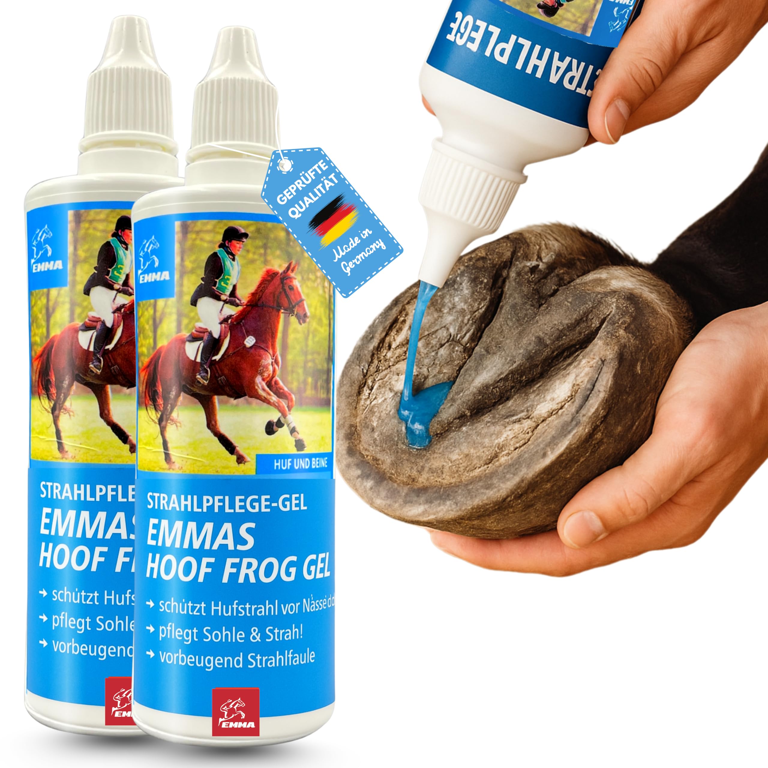 Cura della rana per cavalli 2*100ml Protezione dello zoccolo I Cura dello zoccolo I suola della rana Gel della rana I Prevenzione del marciume della rana cavallo I Protezione contro l'umidità cavalli