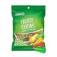 Vista 1 de Colombina Fruity Chews – Surtido de dulces masticables de frutas suaves – Sabores de naranja, uva, fresa, piña y manzana verde – Platos de dulces