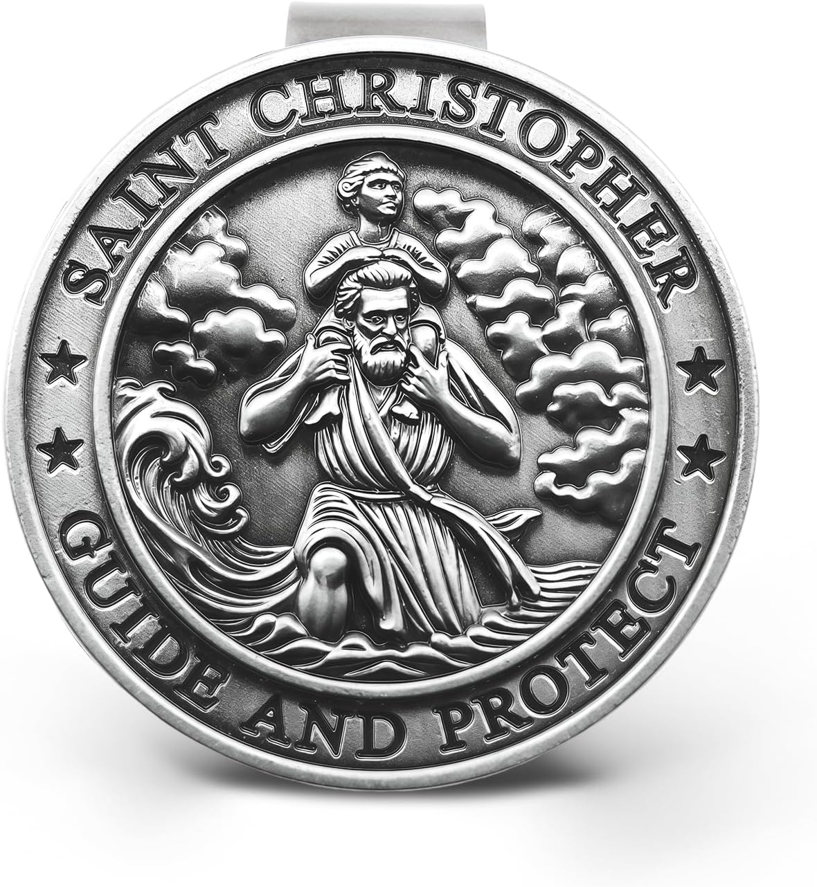 St. Christopher Medal for Car, Saint Christopher Medal for Car Visor Clip