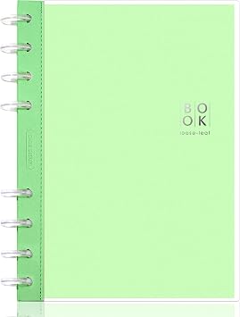 CAGIE Discbound Notebook - Customizable Notebooks 7 x 10 inch with Removable Pages 100 gsm, B5 Notebook for School with Poly Cover, 100 Pages Discbound Planner Wide Ruled, Green