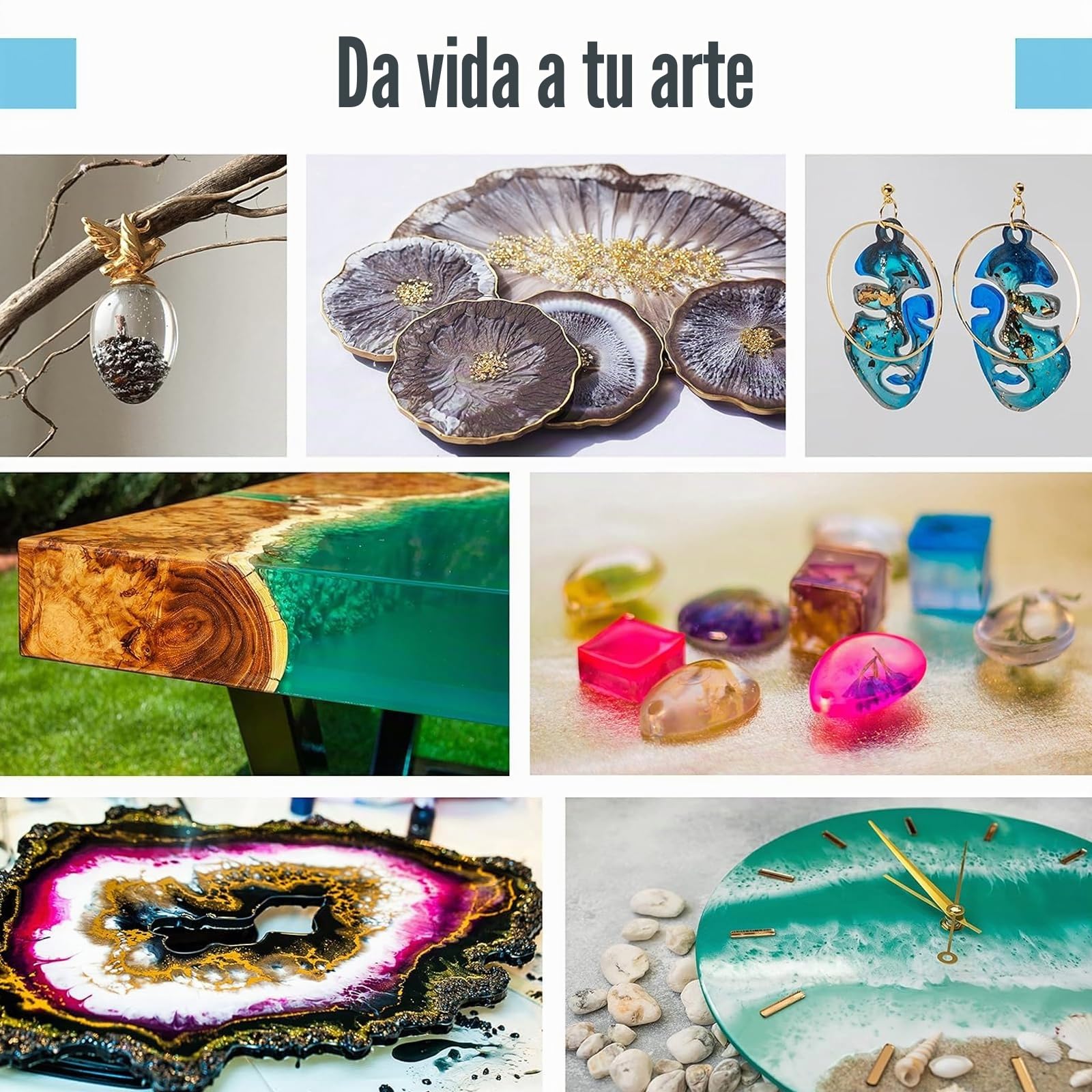 SANAAA Resina epoxi de alto brillo 3X resistente a la decoloración, resina y endurecedor autonivelantes, claro y sin burbujas, adecuado para joyería, recubrimientos de madera y resinas de 4000g