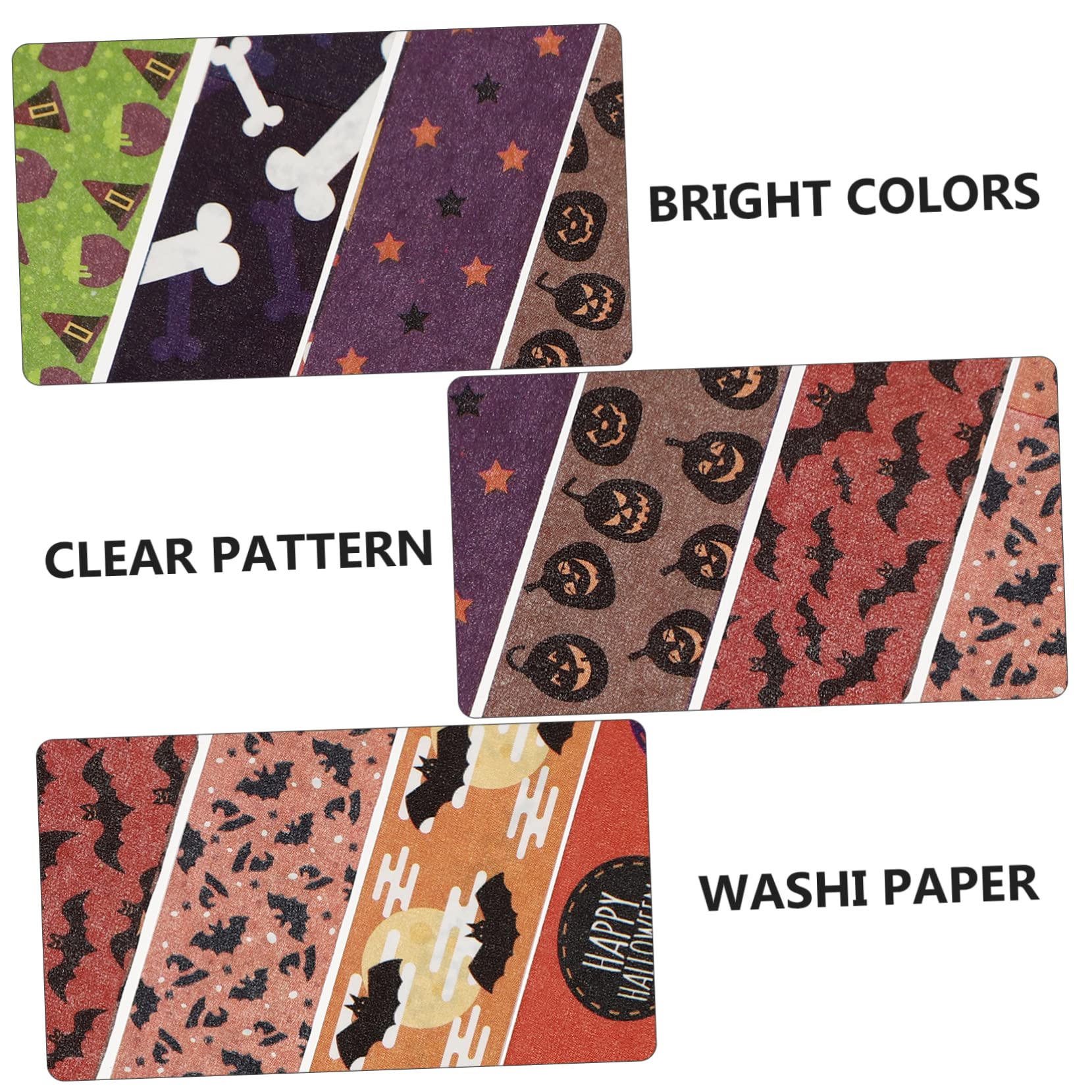 NUOBESTY 56 Rollos washi Adhesiva Decorativa Adhesiva para Scrapbooking Manualidades Halloween Manualidades de Halloween Cintas para Envolver de Halloween