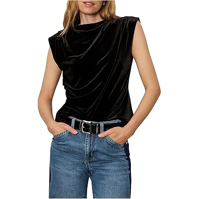 Sanctuary Pleated Sleeveless Top black