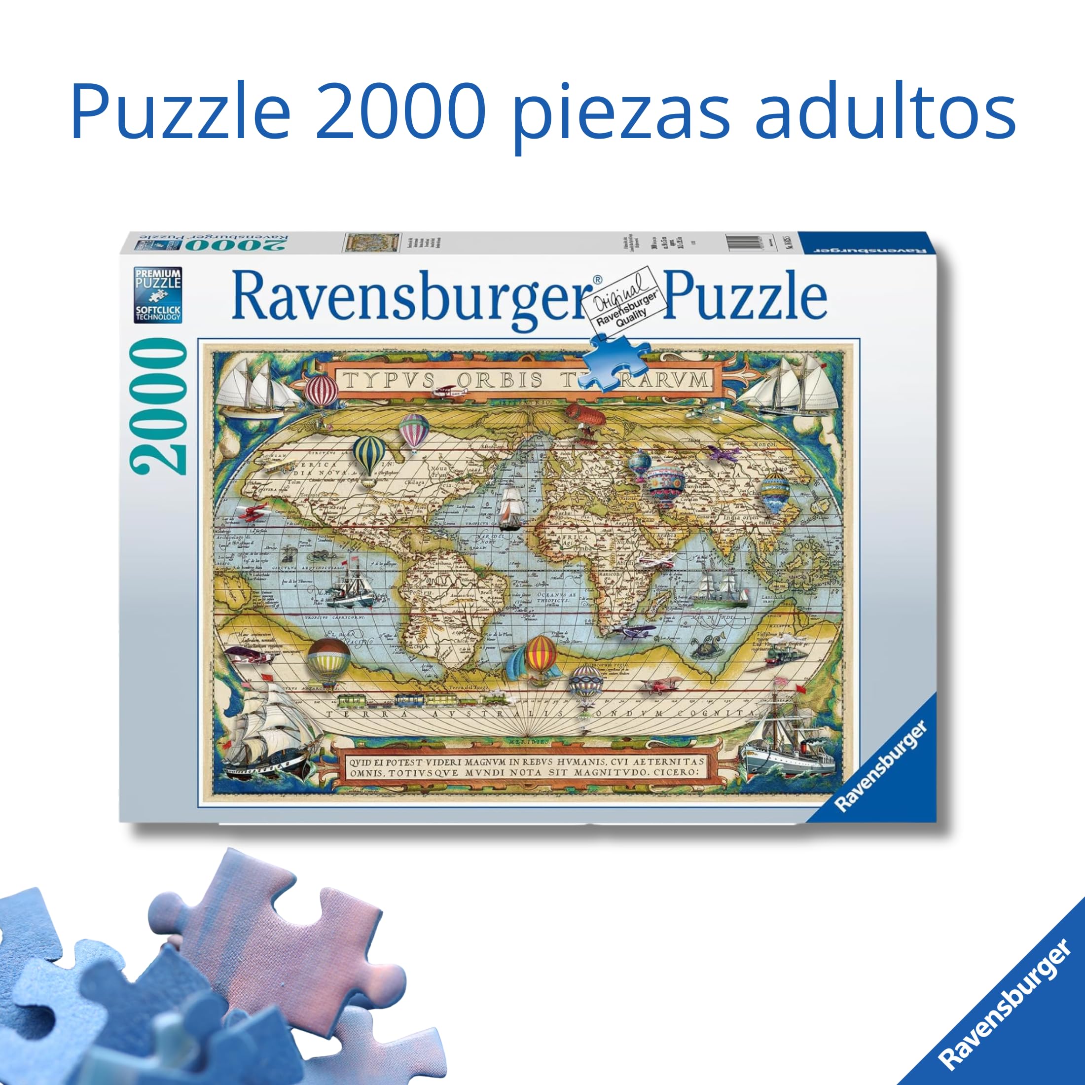 Ravensburger - Puzzle 2000 Piezas Around The World | Puzzle Adultos | Rompecabezas Adultos | para Toda La Familia | 98x75 Cm | Regalo Adulto