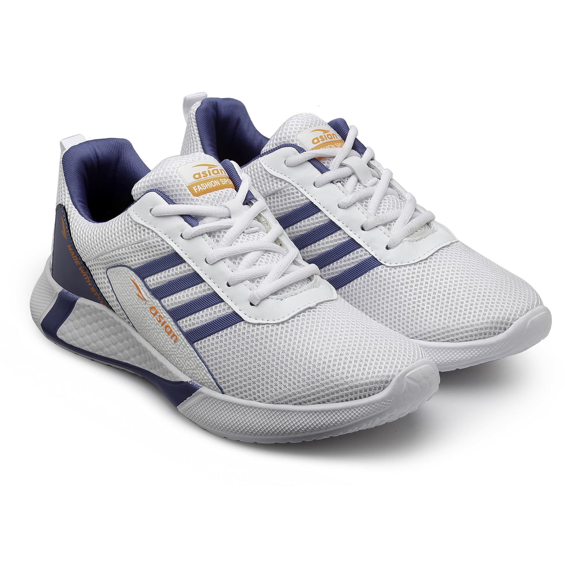 ASIAN Mens White Slate Blue Running Shoes - 10 UK (B0C8HM1HKJ) Amazon Price History, Amazon Price Tracker