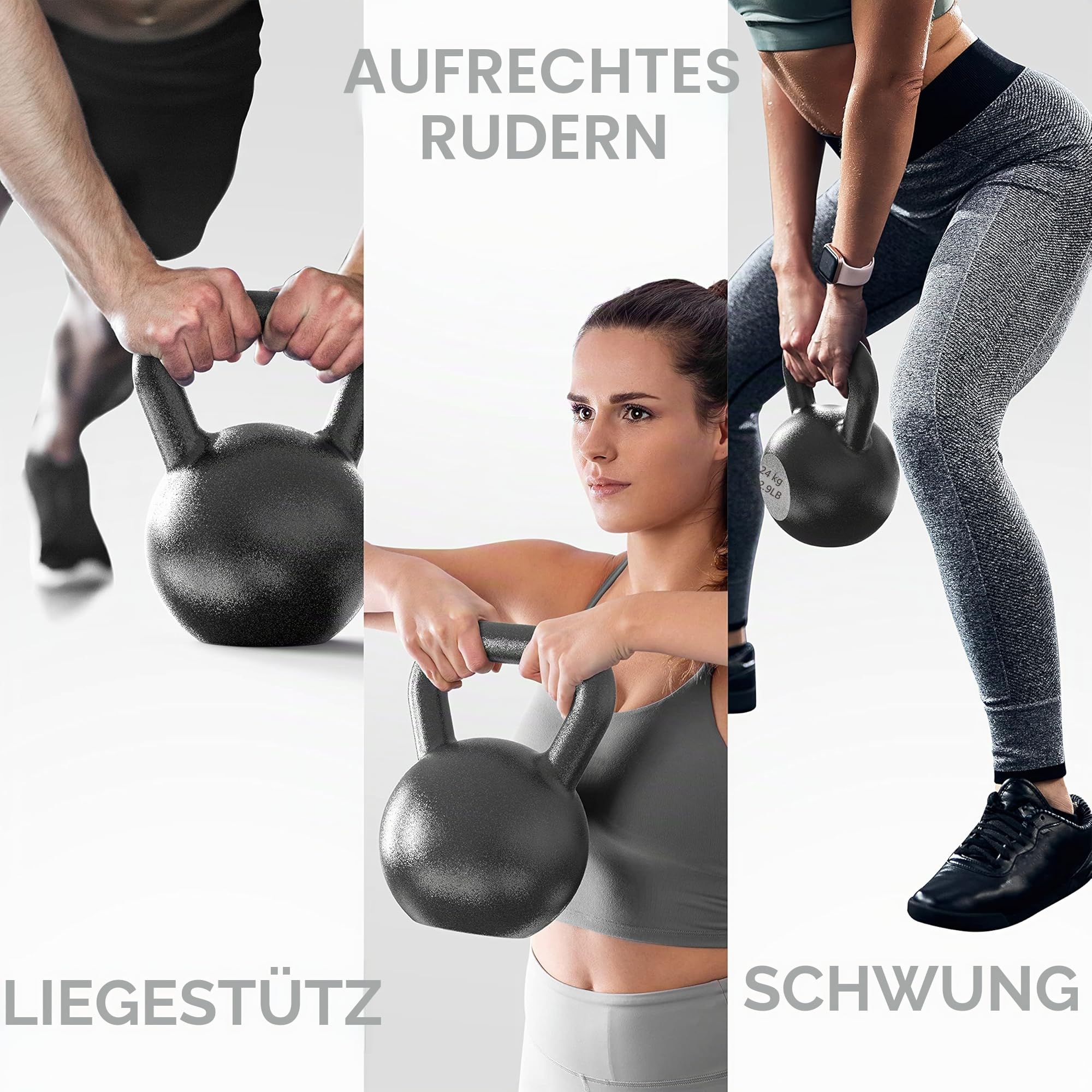 PROIRON Kettlebell Professional Kugelhantel aus Gusseisen, 20kg Gewichten Guss Schwunghantel Kugelgewicht Krafttraining - Schwarz Kettlebells